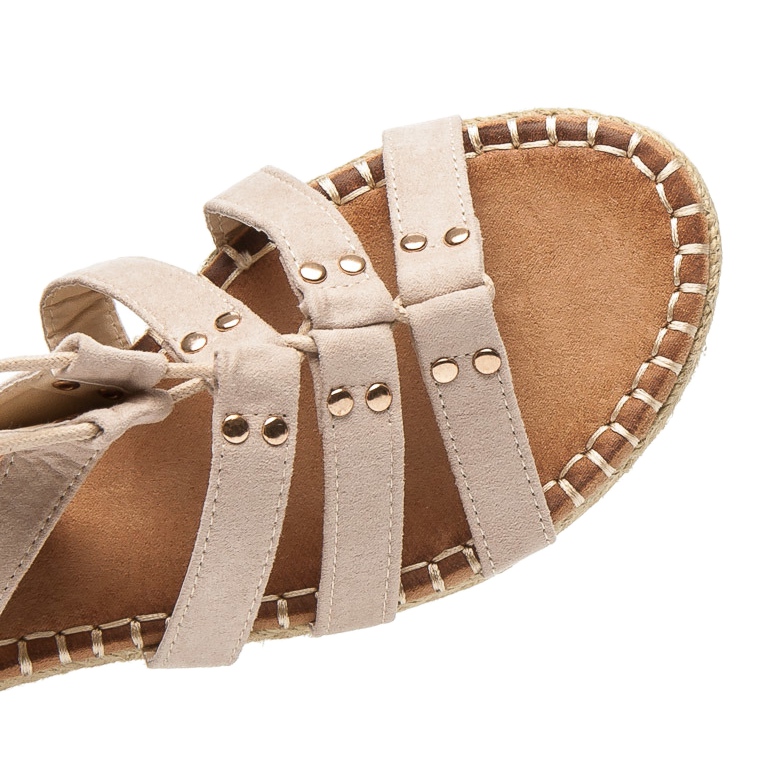 Vices Botas romanas planas con ribete marrón 1 Vices Botas romanas planas con ribete marrón 1