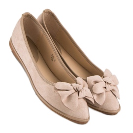 Sweet Shoes Bailarinas de ante con lazo rosado 4