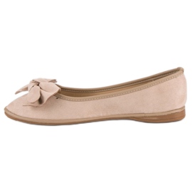 Sweet Shoes Bailarinas de ante con lazo rosado 2