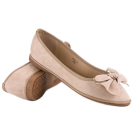 Sweet Shoes Bailarinas de ante con lazo rosado 3
