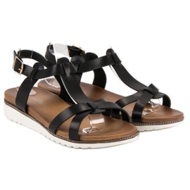Licean Cómodas sandalias de verano negro 4