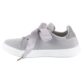 Deportivas de tejido con cordones gris 2