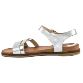 Licean Sandalias plateadas con hebilla gris 2