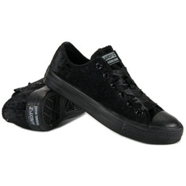 Andy Z Zapatillas negras de terciopelo negro 3