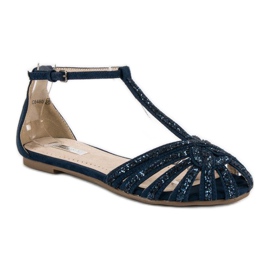 Corina Sandalias marino con purpurina azul 1