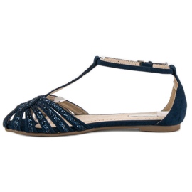 Corina Sandalias marino con purpurina azul 2