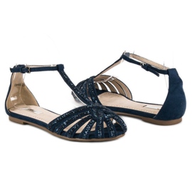 Corina Sandalias marino con purpurina azul 3