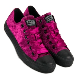 Andy Z Deportivas terciopelo fucsia rosado 1 Andy Z Deportivas terciopelo fucsia rosado 1