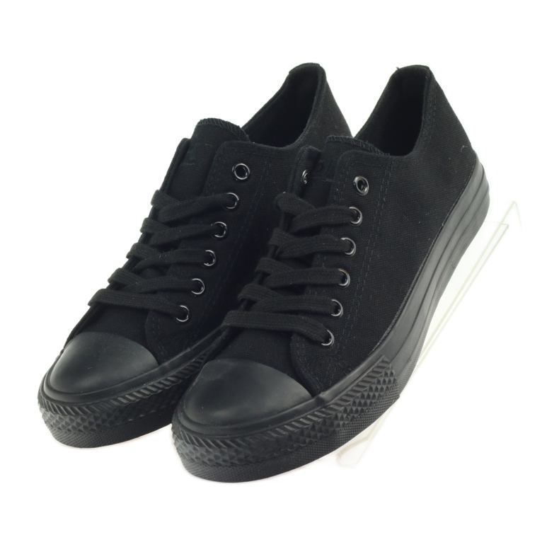 DK Zapatillas negras atadas negro 5