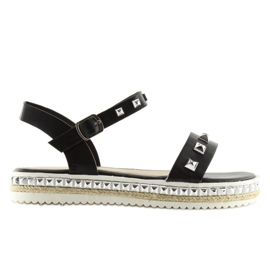 Sandalias negras con tachuelas 35-132 negro 6