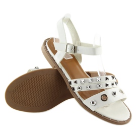 Sandalias con suela plana, blanco 99-19 Blanco 1