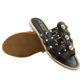 Babuchas negras con tachuelas 99-41 Negro 1