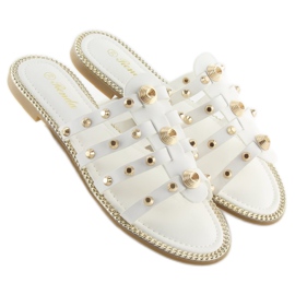 Babuchas blancas con tachuelas 99-41 Blanco 6