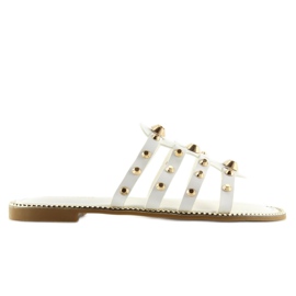 Babuchas blancas con tachuelas 99-41 Blanco 4