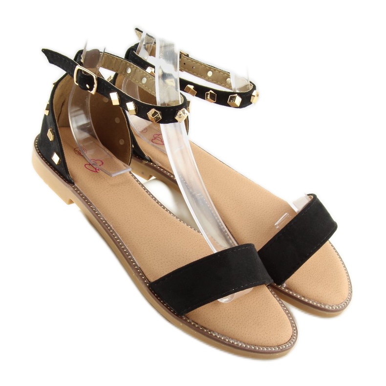 Negro Sandalias con tachuelas 117-11 negro 2