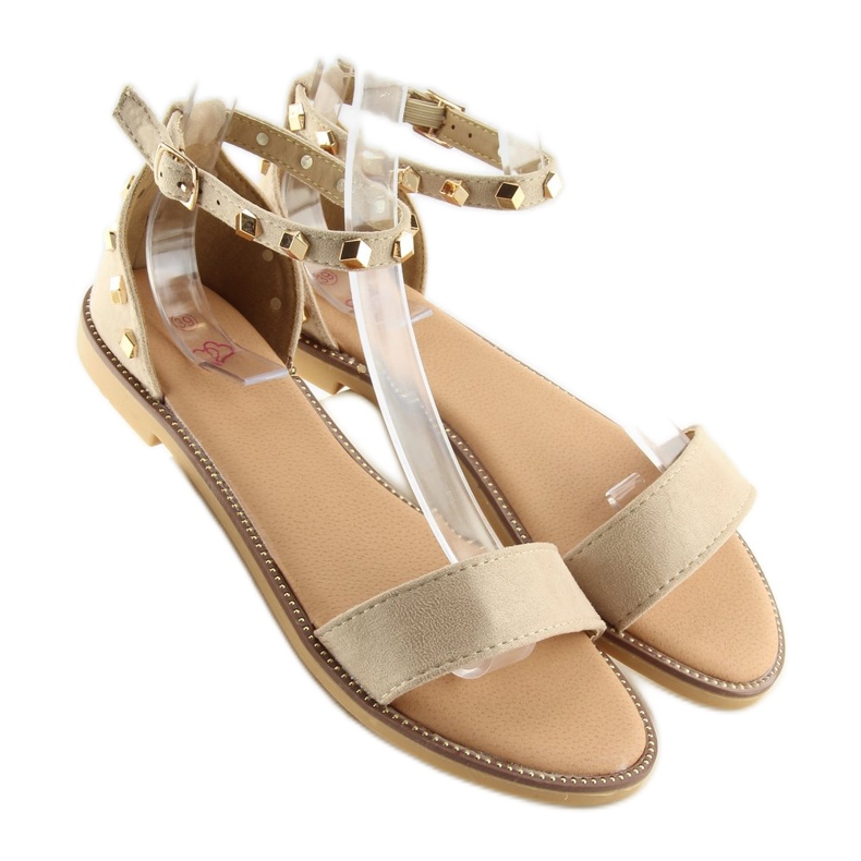 Sandalias beige con tachuelas 117-11 beige 2
