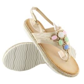 Sandalias con piedras beige 3072 beige 4