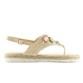 Sandalias con piedras beige 3072 beige 6