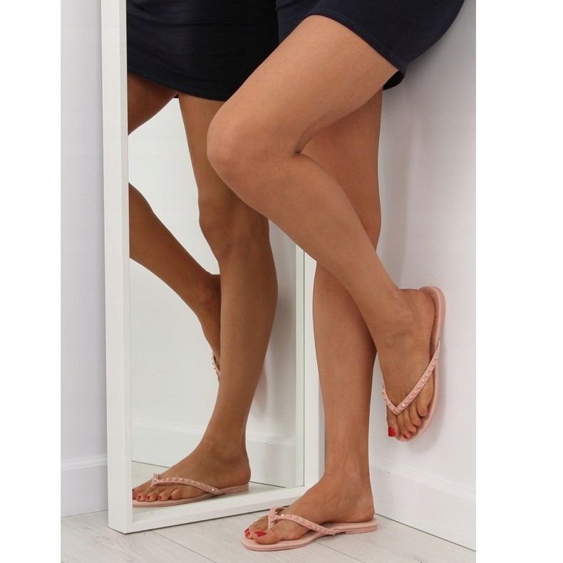 Chanclas con tachuelas pirámide DD26 Rosa 1