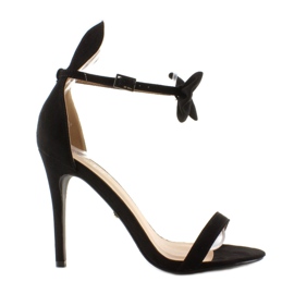 Sandalias en un pasador con orejas ZJ-15P Negro 7
