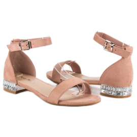 Nio Nio Sandalias elegantes de ante rosado 3