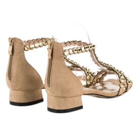 Vices Sandalias beige con cremallera vicios 6