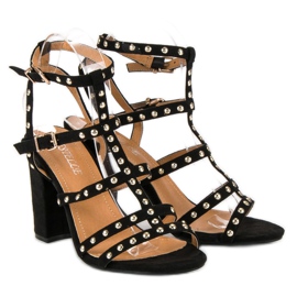 Bestelle Sandalias negras en el poste negro 1