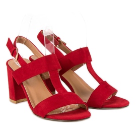 SDS Sandalias rojas en un post rojo 1