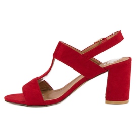 SDS Sandalias rojas en un post rojo 5