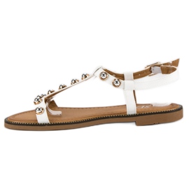 SDS Sandalias Blancas Con Hebilla blanco 3