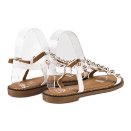 SDS Sandalias Blancas Con Hebilla blanco 5