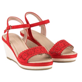 Ideal Shoes Alpargatas rojas en la cuña rojo 1 Ideal Shoes Alpargatas rojas en la cuña rojo 1
