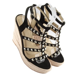 Alpargatas negras con cuñas 3811-17 Negro 2 Alpargatas negras con cuñas 3811-17 Negro 2