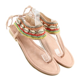 Sandalias con abalorios rosas 8241 Rosa rosado 1