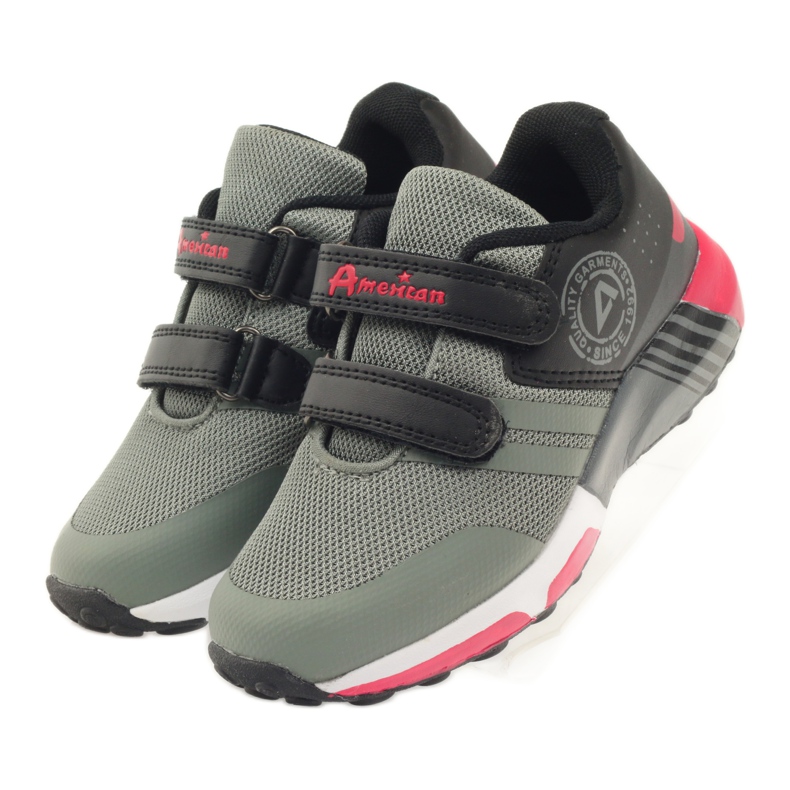 American Club Zapatillas deportivas American ADI para niños 16687 gris negro rojo 4