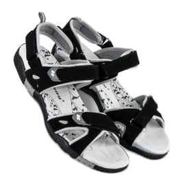 Hasby Sandalias mujer velcros negro 1