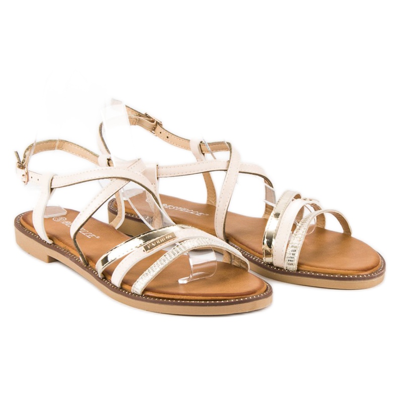 Bestelle Sandalias beige abrochadas con hebilla 2