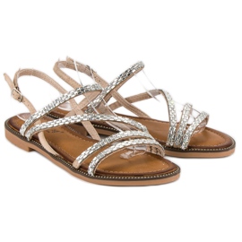 Fama Sandalias planas con estilo marrón 1