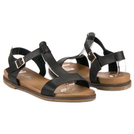 Licean Sandalias negras con hebilla negro 1