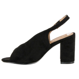Lovery Sandalias de tacón con estilo negro 5