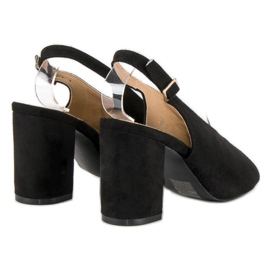 Lovery Sandalias de tacón con estilo negro 6