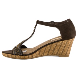 Corina Sandalias cuña marrones marrón 5