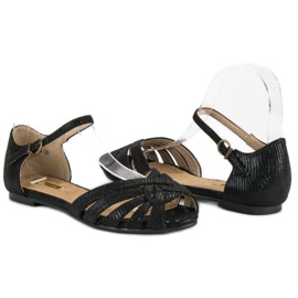 Corina Sandalias planas elegantes negro 3