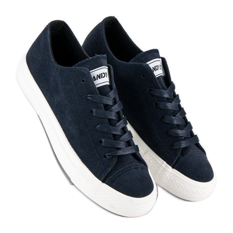 Andy Z Zapatillas de ante con cordones azul 1