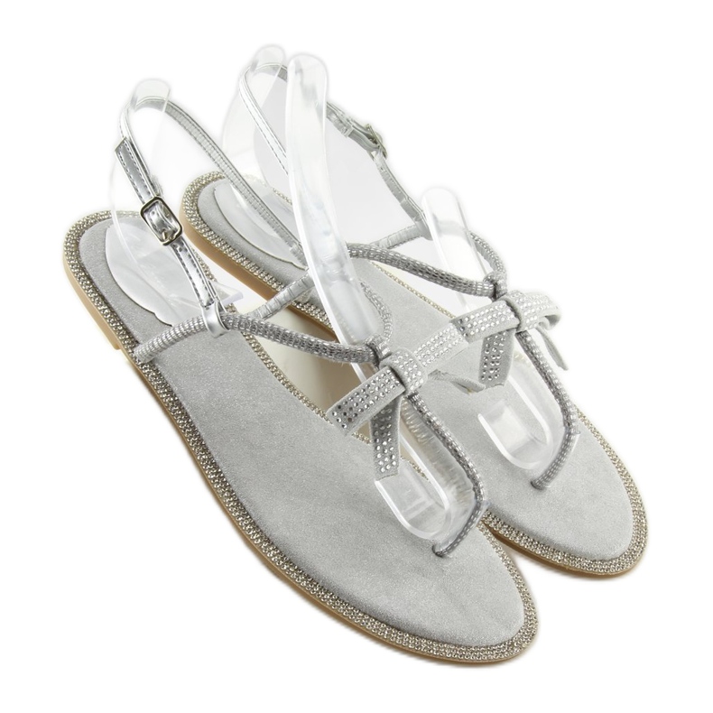 Sandalias grises para mujer chanclas 17715 Grigio 2
