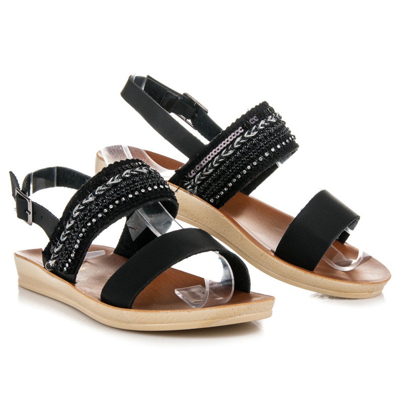 Beauty Girl'S Sandalias negras con abalorios negro 1