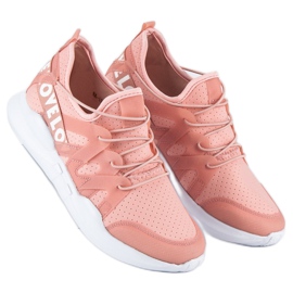 Calzado deportivo de moda blanco rosado 1