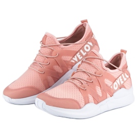 Calzado deportivo de moda blanco rosado 2