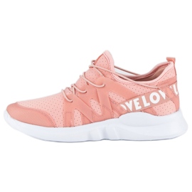 Calzado deportivo de moda blanco rosado 3