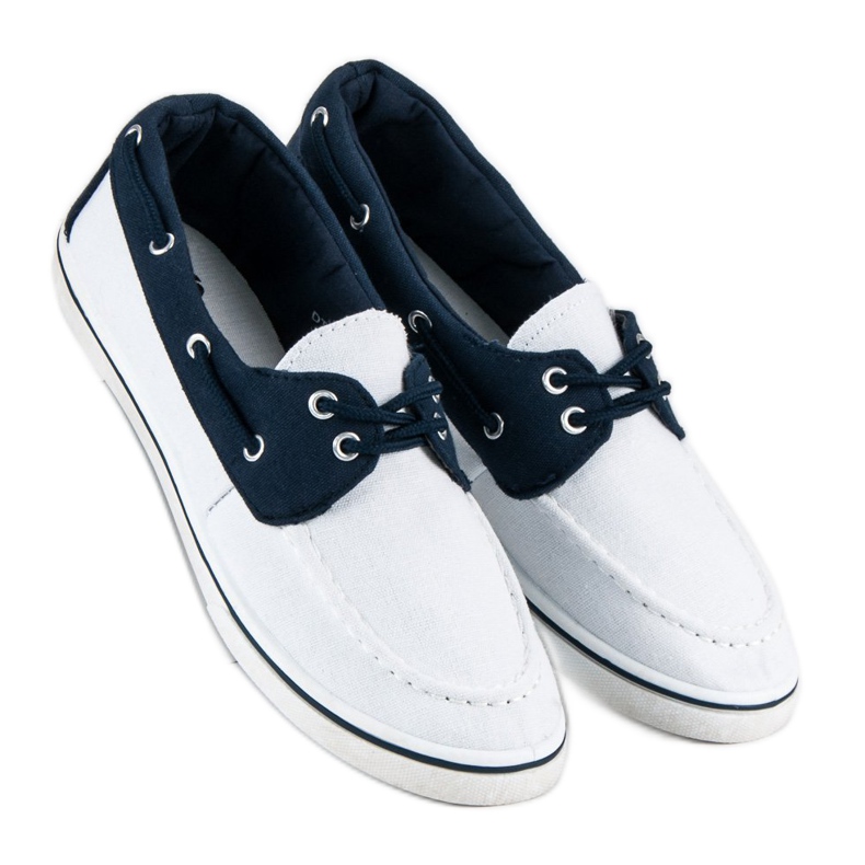 McKey Mocasines azul marino de moda blanco 1